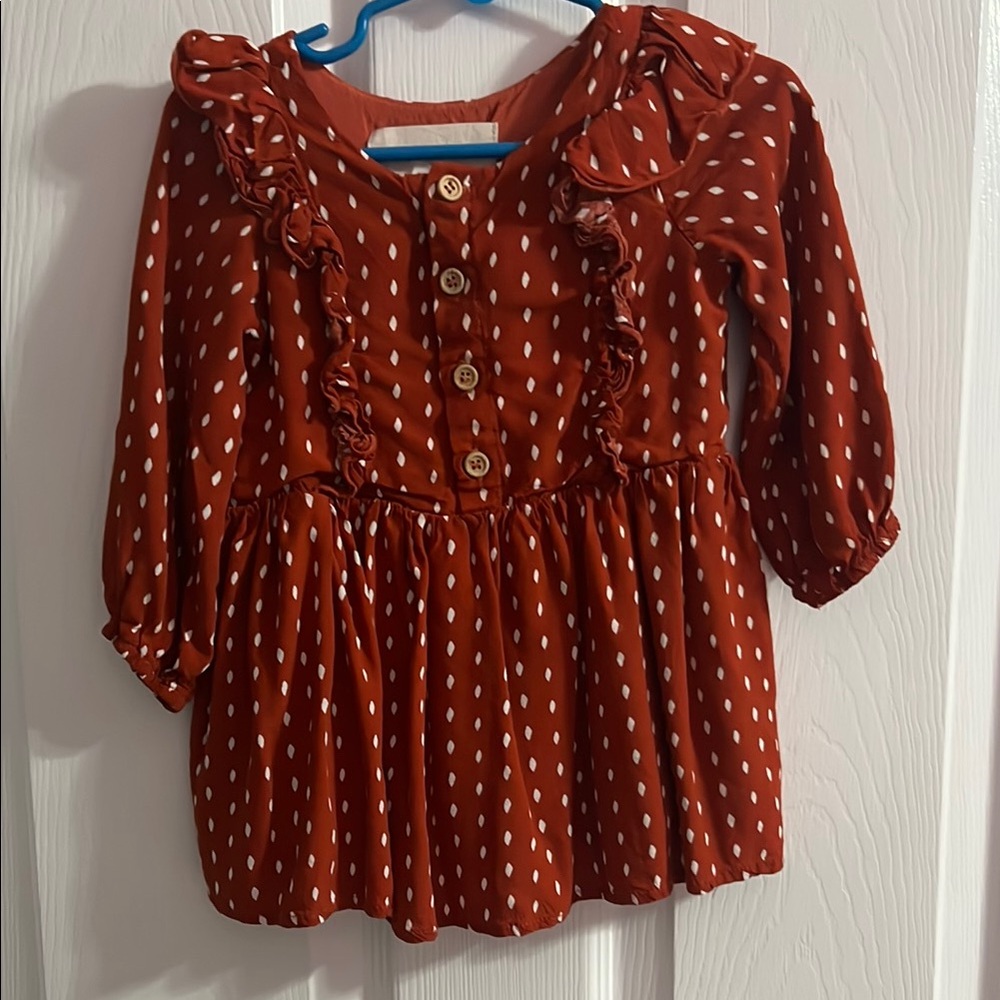 Rust Polka Dot Kids Top